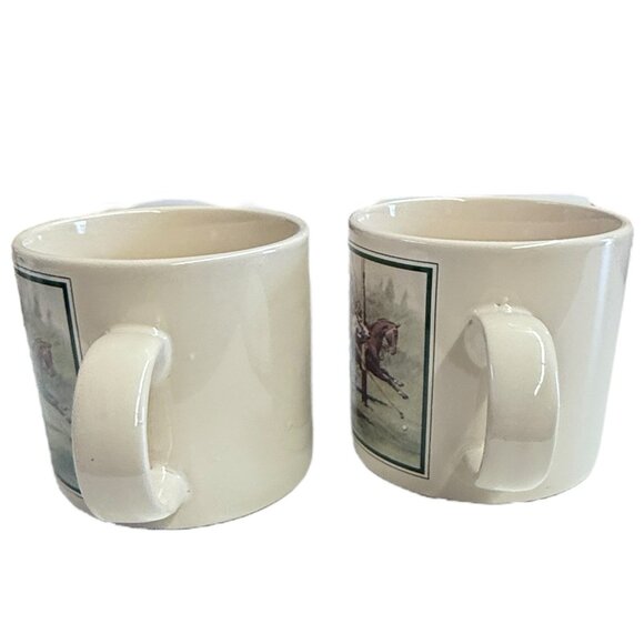 Vintage Ralph Lauren Polo Equestrian Coffee Mugs Cups Set of 4 - Picture 9 of 10